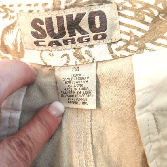 Suko Cargo Shorts Cream Off-White Beige Safari Men's Size 34 - Picture 9 of 10
